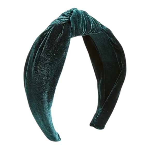 J. Crew Accessories - NWT J. Crew Velvet Knot Headband, Elegant Preppy Romantic Luxe Wicked Green OS